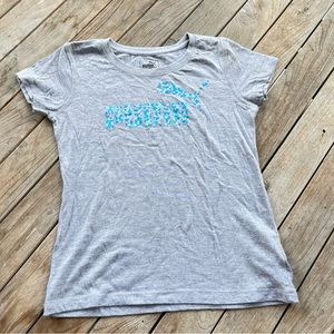 Puma Gray Short Sleeve T Shirt Size M 8-10